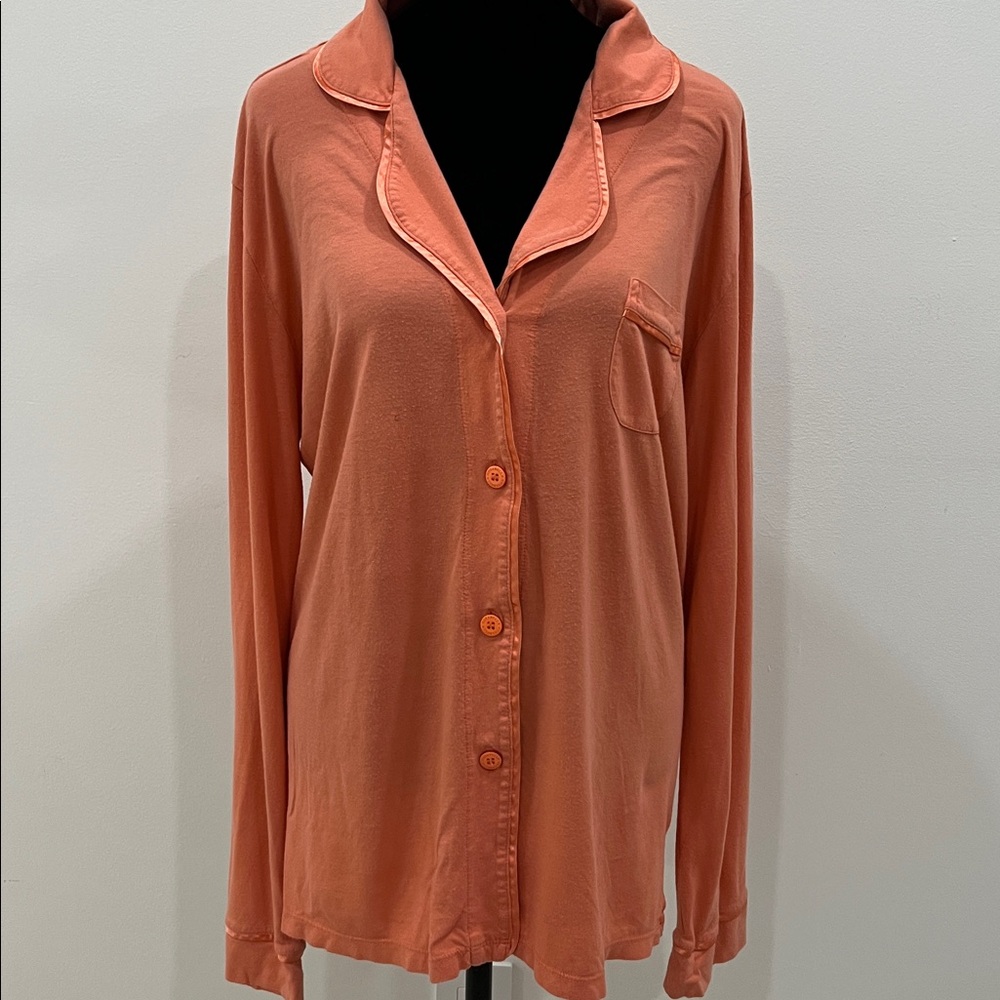 COSABELLA Pima Lusso Long Sleeve Top & Pant Set - Orange - Picture 4 of 6